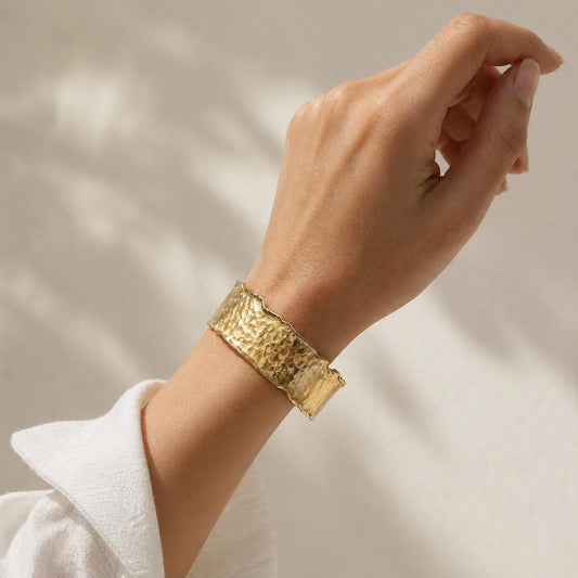 Solid Bangle Cocktail Cuff Unisex Solid Gold - Pre-owned