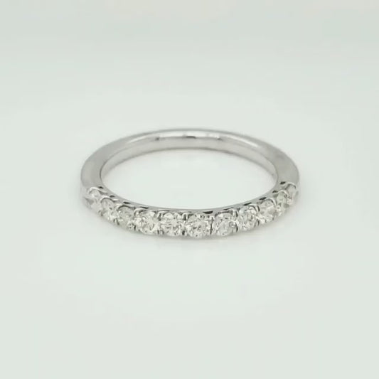 0.55 ct.t.w. Natural Diamonds Half Band Ring, in White Gold