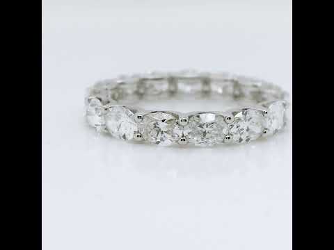 Natural Oval Diamond Eternity Ring, in White Gold
