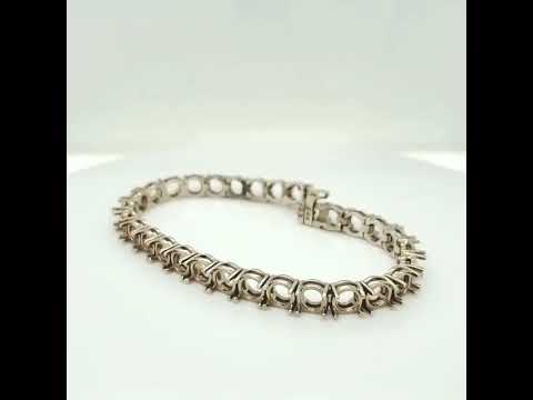 Semi-Mount Blank Single Line Bracelet, in White Gold - Pre-owned
