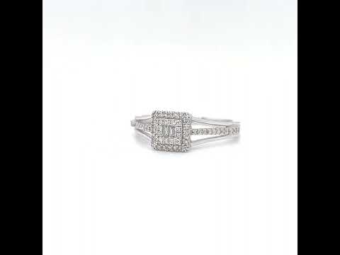 Natural Diamond Cocktail Promise Ring, in White Gold