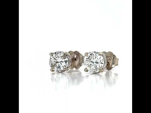 1.35 ct. t.w. Natural Round Diamond Stud Earrings, in White Gold
