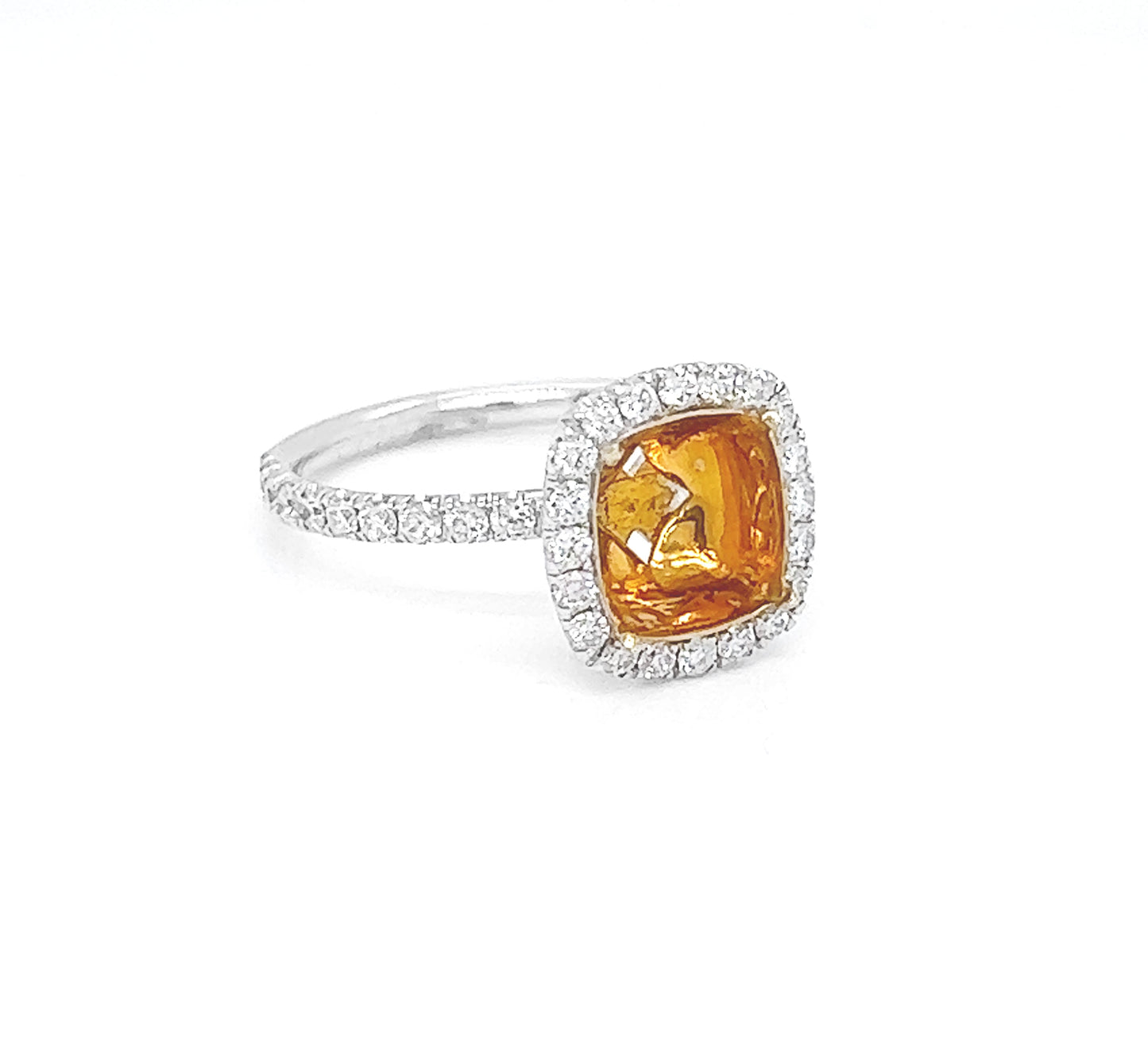 Natural Mined Round Diamond Halo Semi Mount White Gold Ring