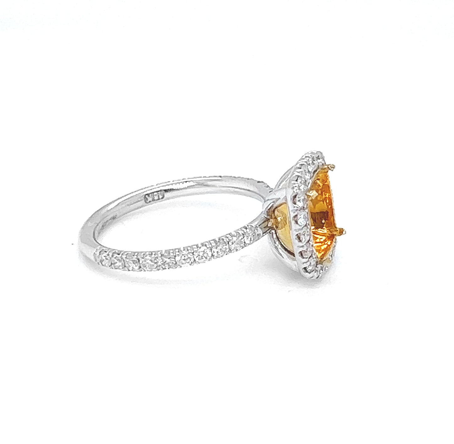 Natural Mined Round Diamond Halo Semi Mount White Gold Ring